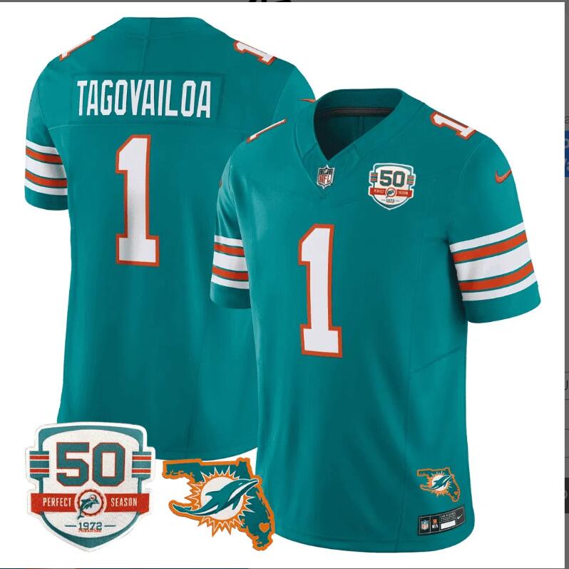 Men Miami Dolphins 1 Tagovailoa green 2024 Nike NFL Jersey